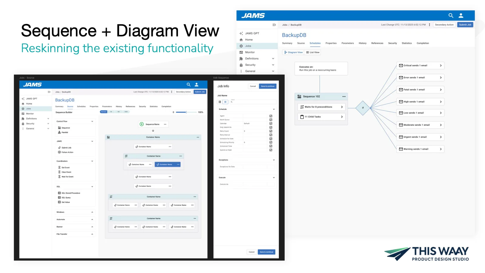 Design concept for the JAMS sequence builder and diagram view