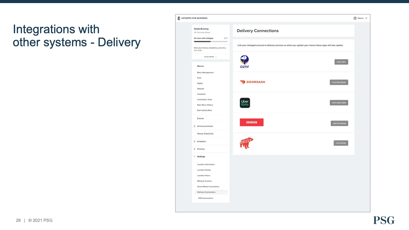 Design concept for delivery platform integrations