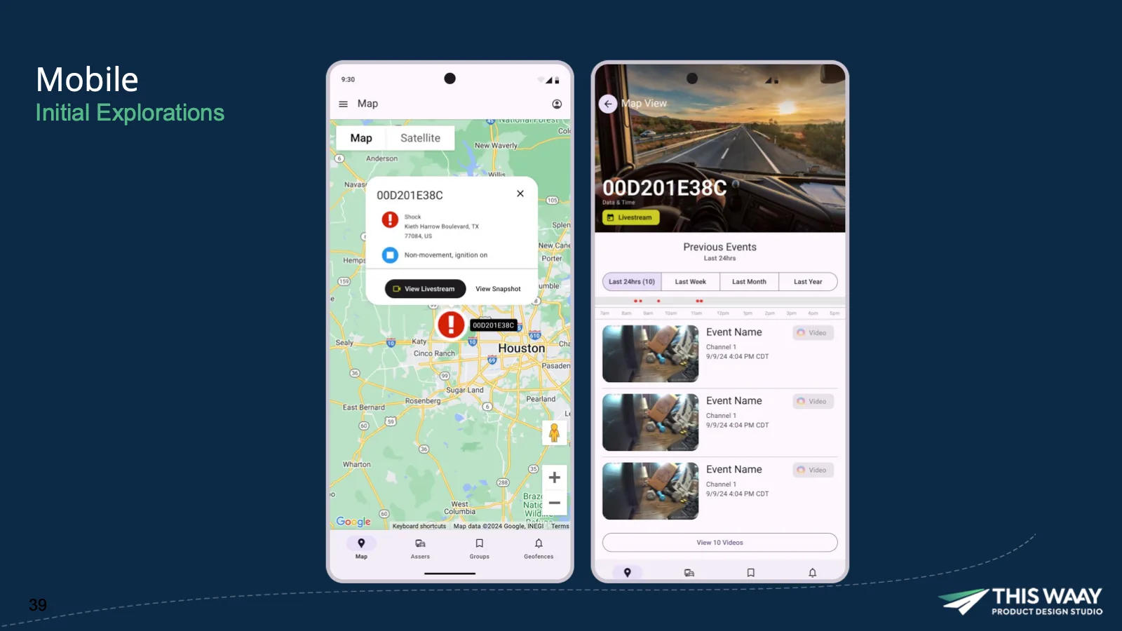 Mobile media experience explorations with live stream and event timeline