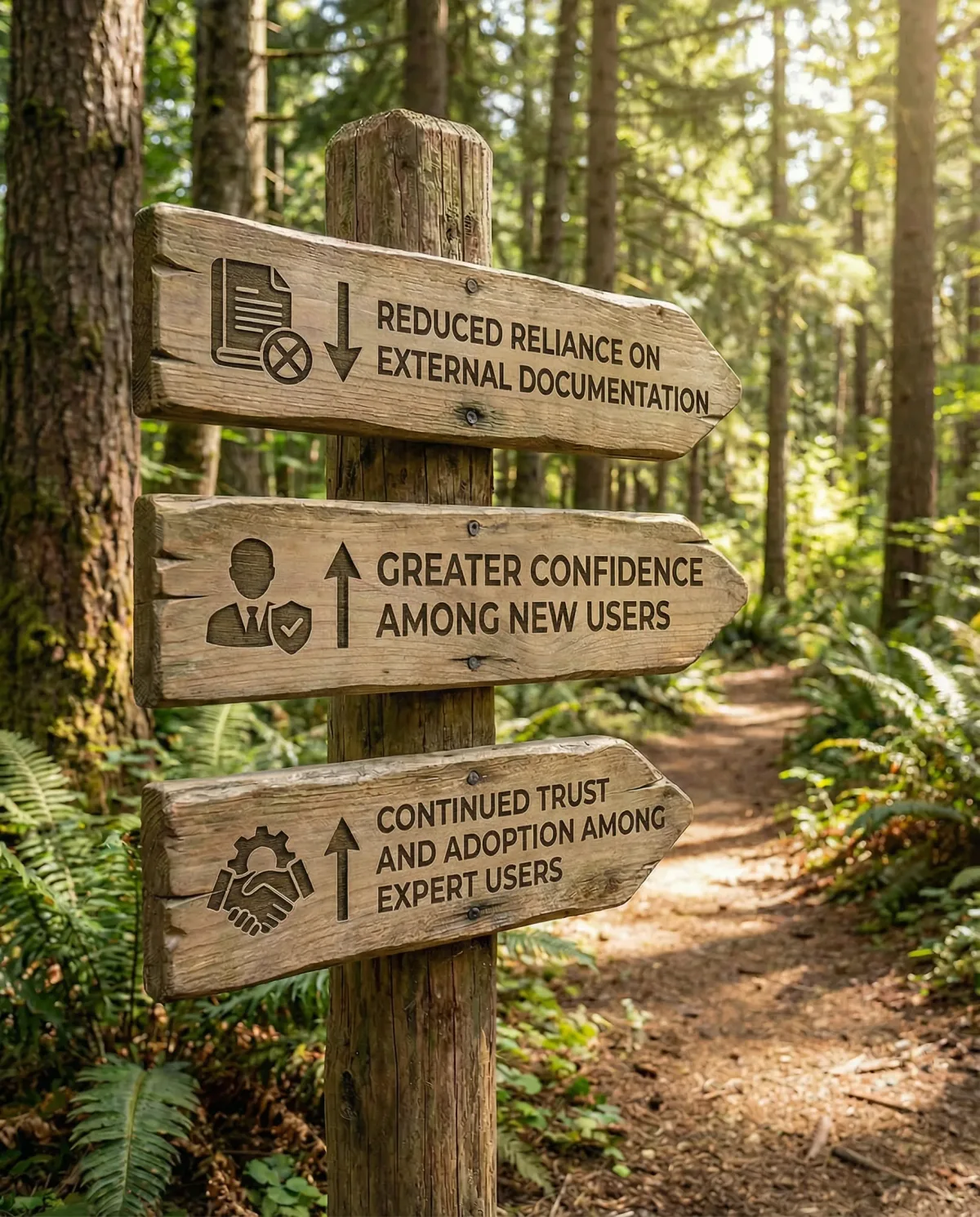 Illustration of a newly opened path