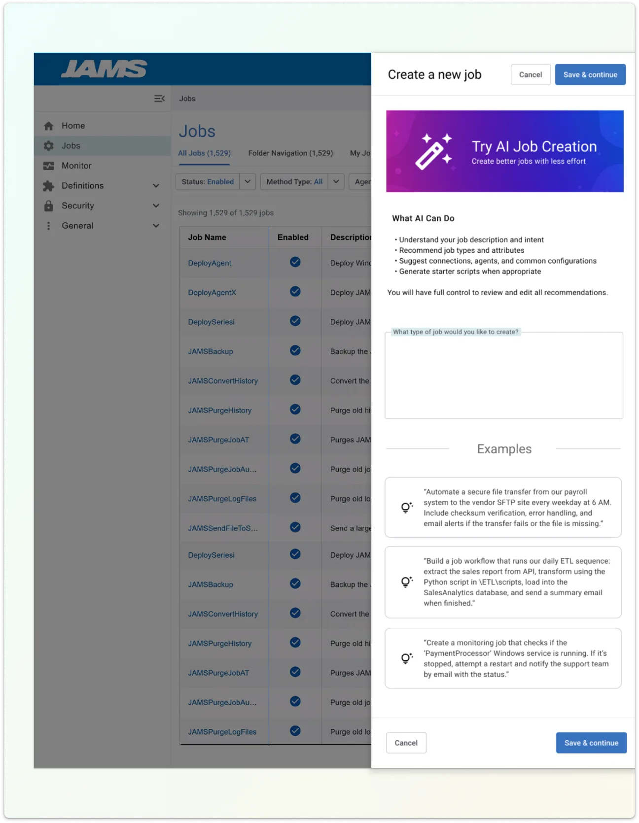 Design concept for improved job management in JAMS